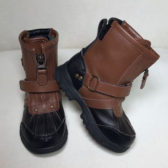 Children's Shoes Leather Conquered Boot by Polo Ralph Lauren - Big Kid - Brown / - Picture 4 of 6